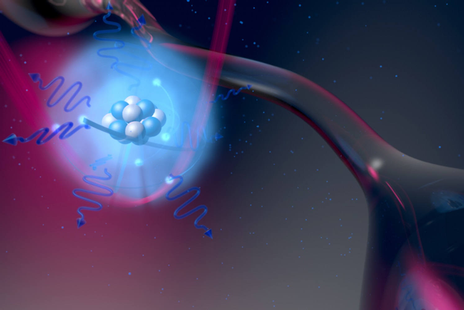 Laser light can be used to capture individual atoms along a very thin glass fiber.