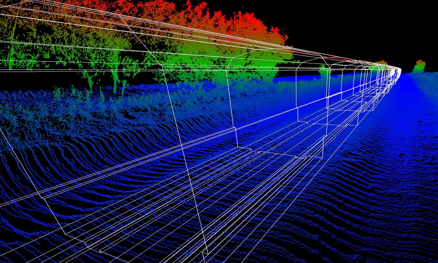 Image from a sensor system mounted on a train