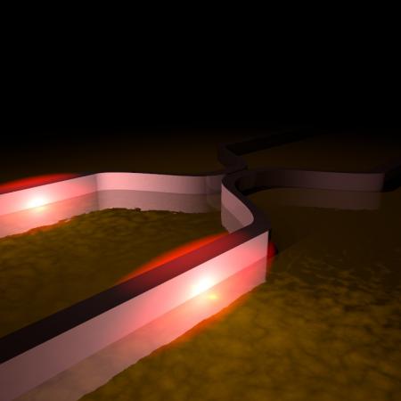 An artist's representation of a plasmonic waveguide