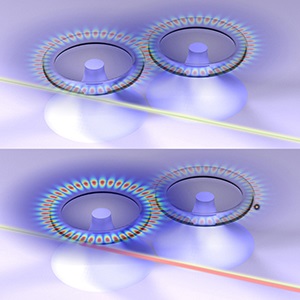 Loss-induced onset of lasing in coupled microresonators