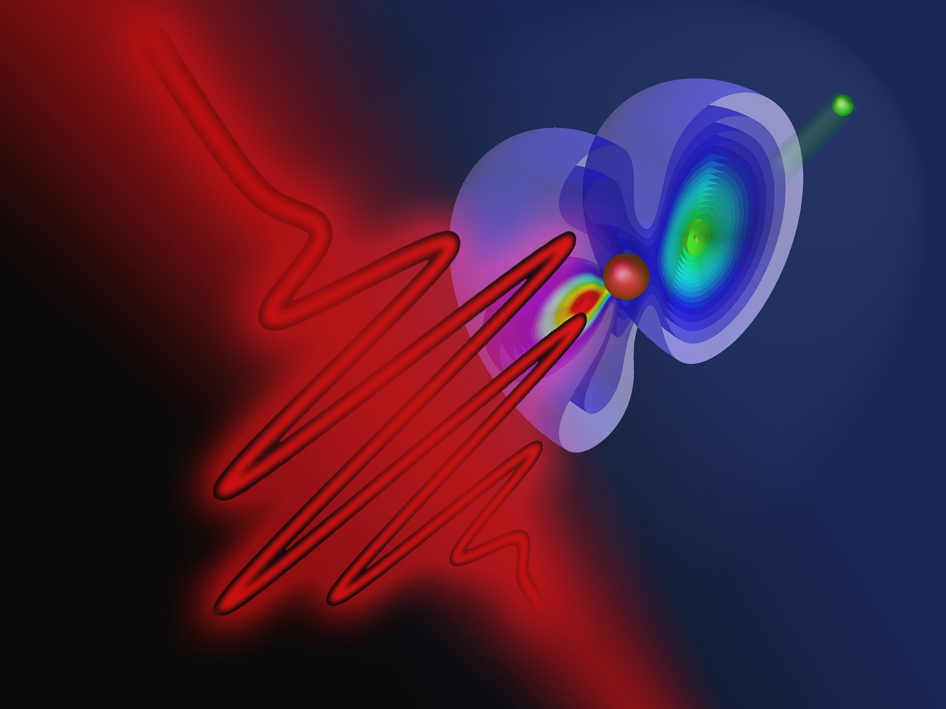 A short laser pulse can ionize a helium atom and change the quantum state of the remaining electron