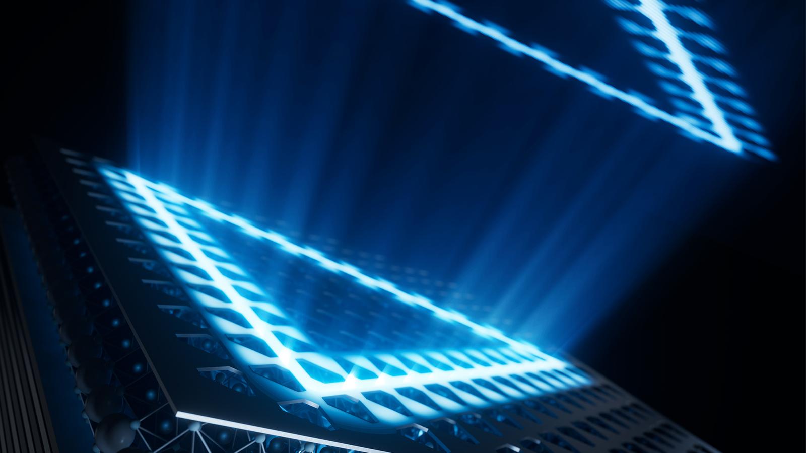 A rendering of the photonic topological insulator developed in the study.